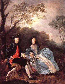 托馬斯 庚斯博羅 Portrait of the Artist with his Wife and Daughter 托馬斯 庚斯博羅 Portrait of the Artist with his Wife and Daughter